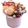 Клубника в шоколаде с розовыми розами «Люблю тебя»