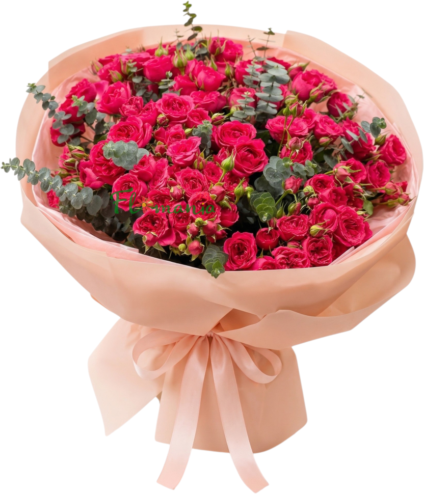 Букет из кустовых роз «Воплощение страстной нежности»